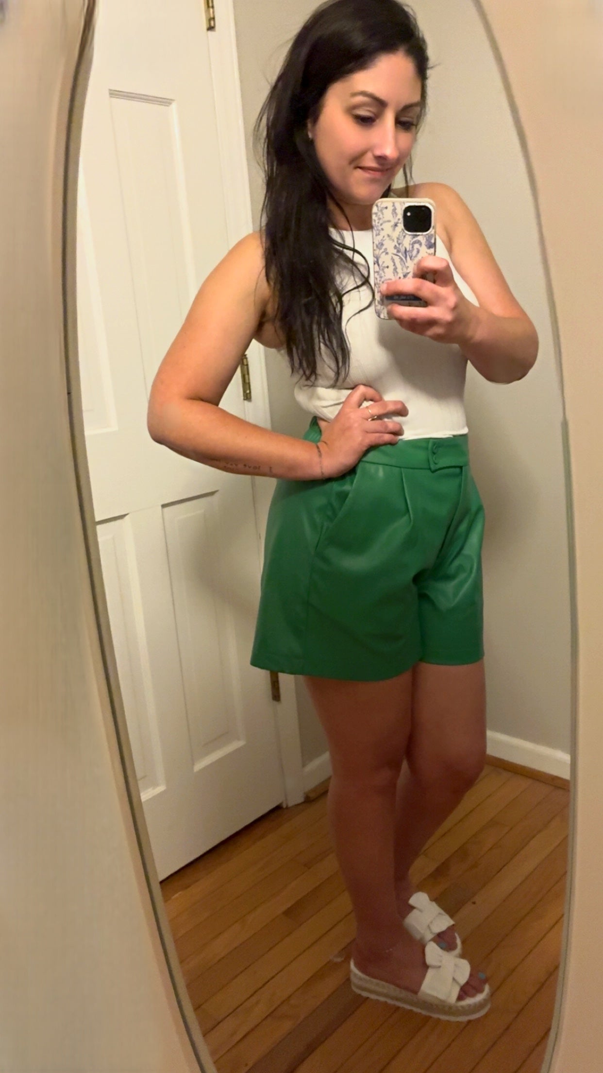 Emerald in the Office Shorts